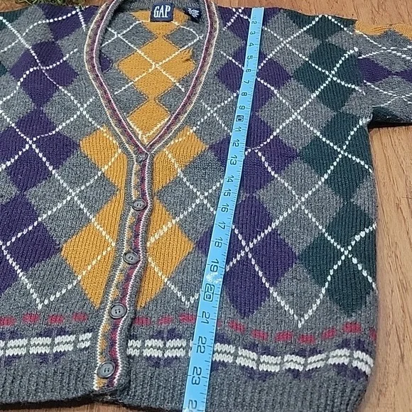 Vintage Wool Argyle Cardigan - Picture 10 of 11